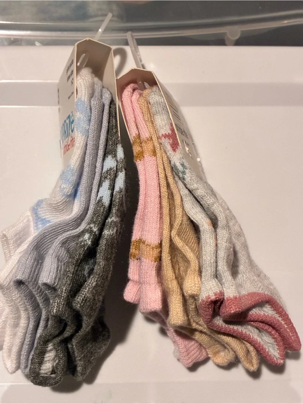 Stride Rite 6-Pack Ankle Socks in White, Light Blue & Pink
